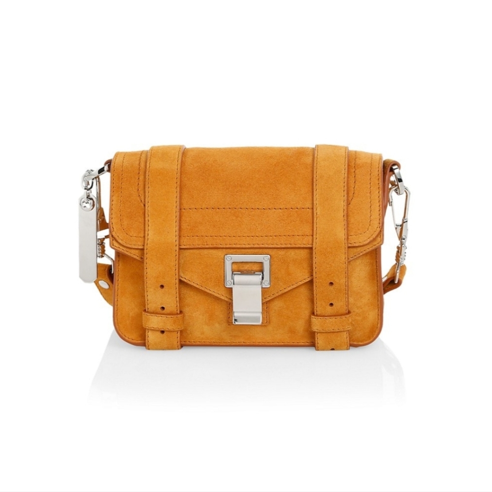 Proenza Schouler Mini PS1 Suede Orange Brown Crossbody Bag